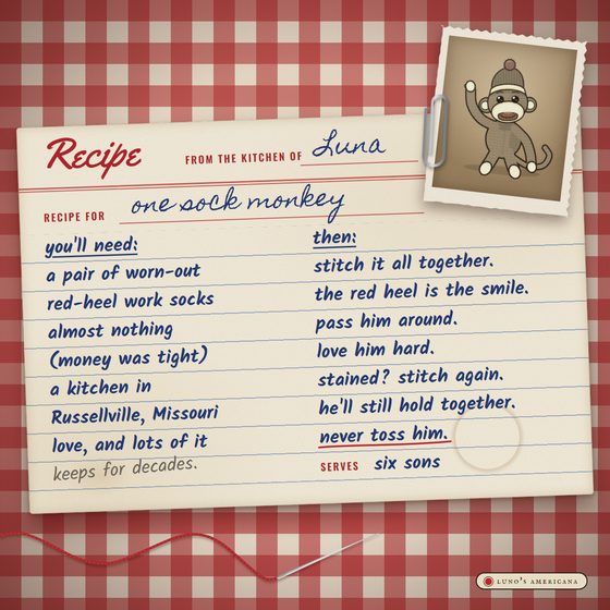 Luna's recipe: one sock monkey